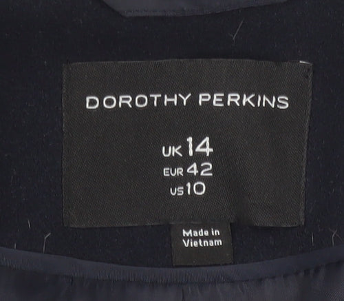 Dorothy Perkins Women's Black Mid-Length Coat Size 14