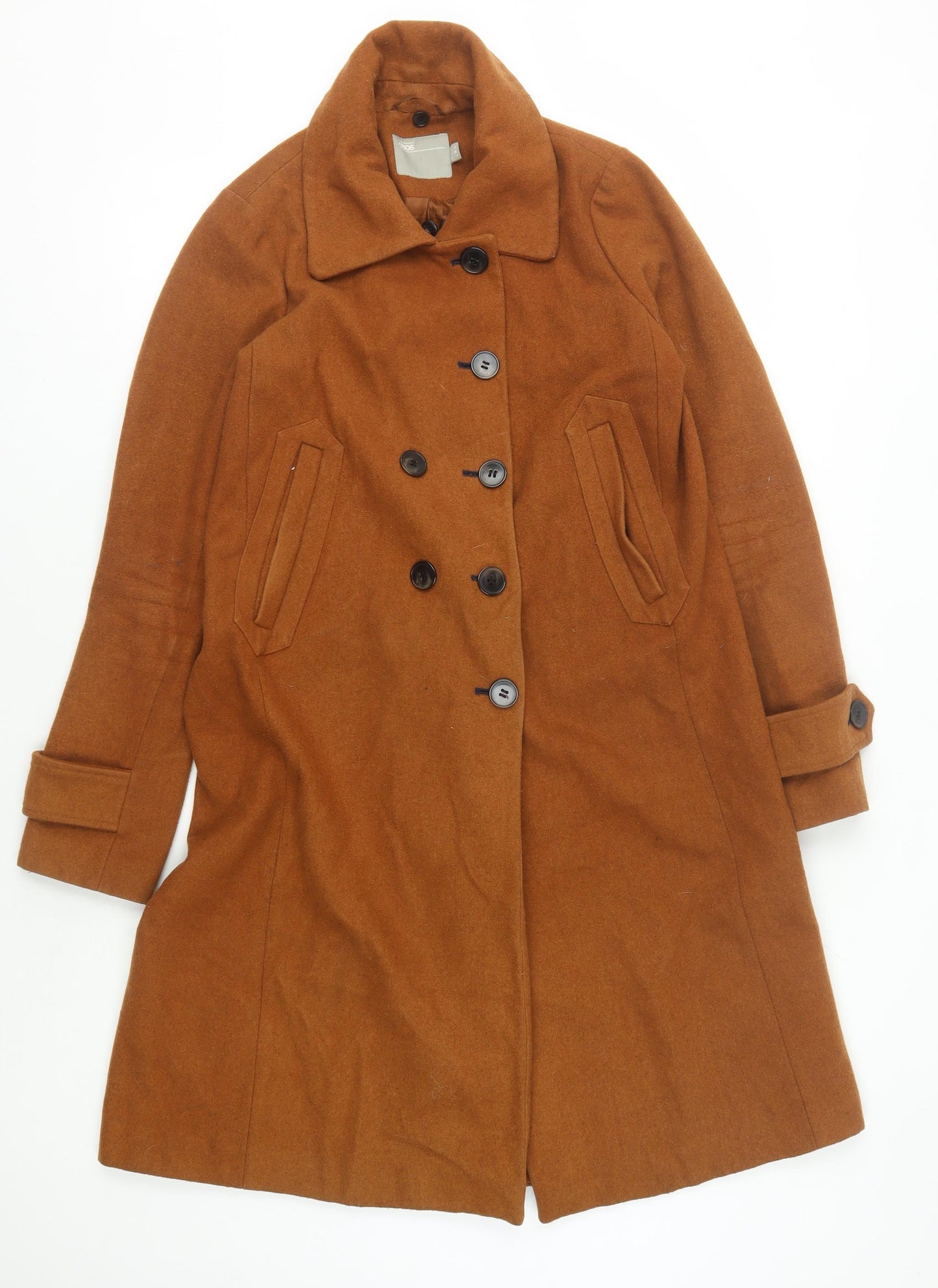 ASOS Women's Brown Wool Pea Coat Size 8