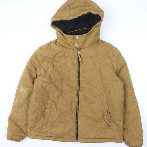 Bass Creek Men's Brown Puffer Jacket Size M Hooded
