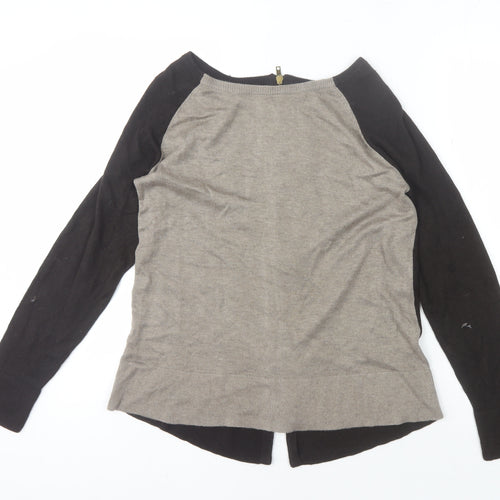 Joan Vass Women's Black Cardigan M with Full Zip