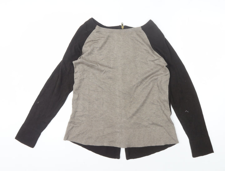 Joan Vass Women's Black Cardigan M with Full Zip
