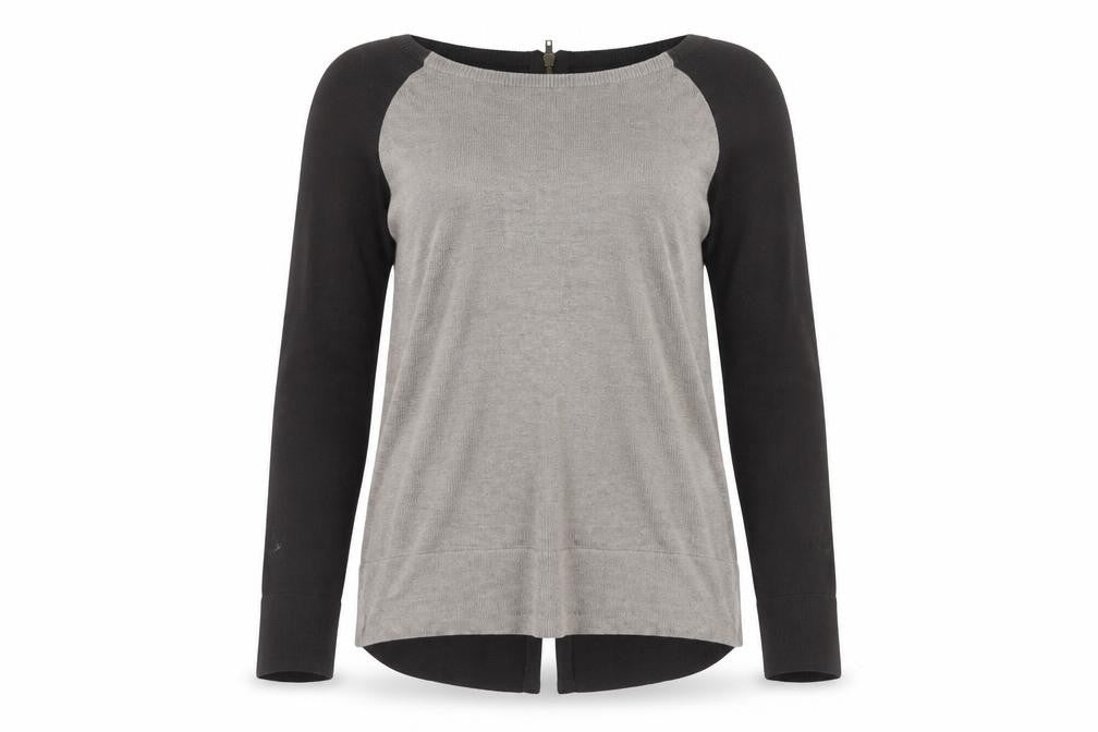 Front view of Joan Vass Women's Black Cardigan M with Full Zip