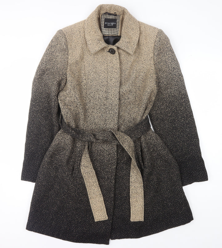 Principles Women’s Beige Mid-Length Belted Coat Size 14