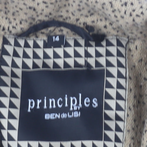 Principles Women’s Beige Mid-Length Belted Coat Size 14