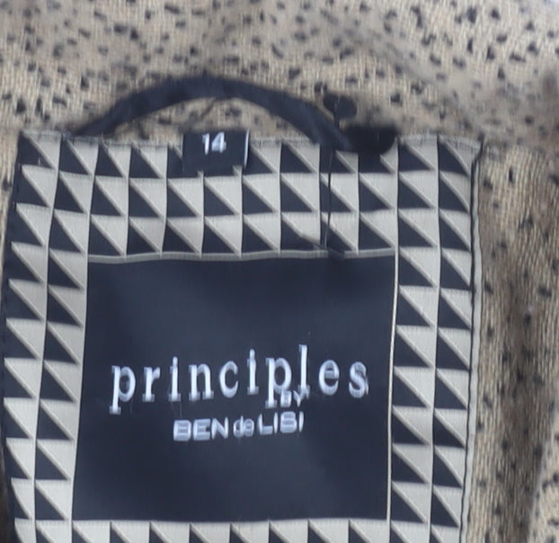 Principles Women’s Beige Mid-Length Belted Coat Size 14