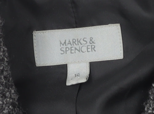 Marks & Spencer Grey Jacket, Women's, Size 16, Button Accent