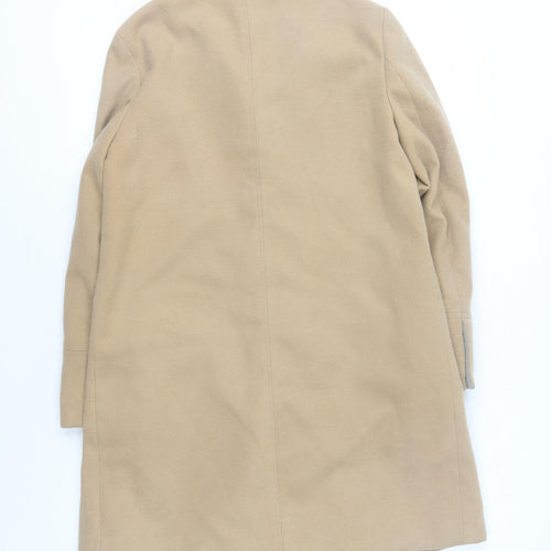 Topshop Women's Beige Mid-Length Coat Size 10