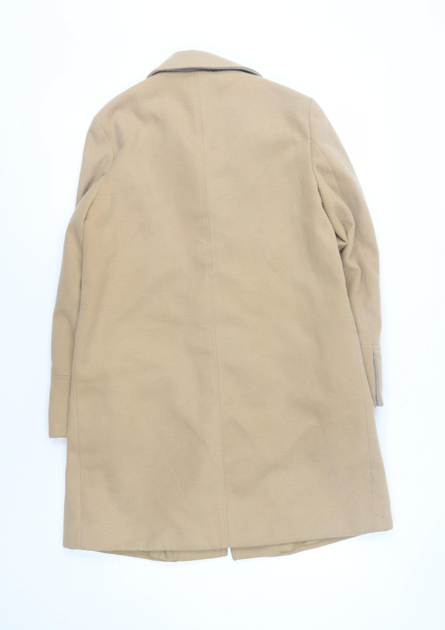 Topshop Women's Beige Mid-Length Coat Size 10