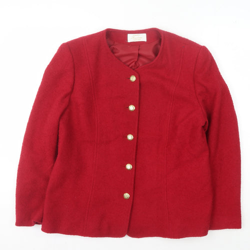 Eastex Women's Red Wool Jacket Size 14 Buttoned