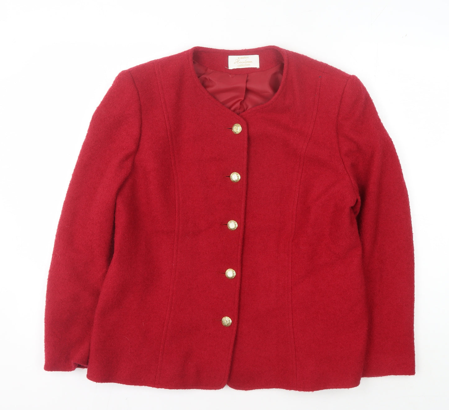 Eastex Women's Red Wool Jacket Size 14 Buttoned