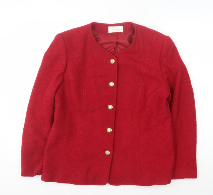 Eastex Women's Red Wool Jacket Size 14 Buttoned