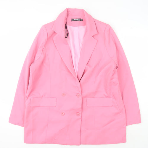Missguided Women’s Pink Blazer Size 10 Double-Breasted