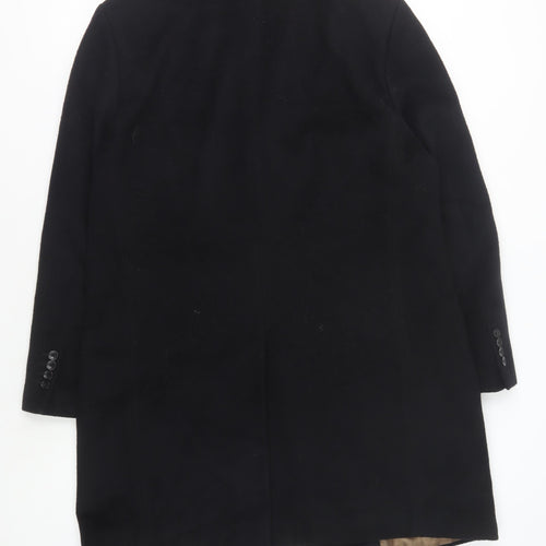 Greenwoods Men's Black Wool Cashmere Overcoat Size 40