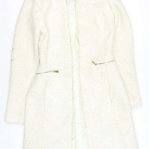 Mango Women's Ivory Jacket XS with Zipped Pockets