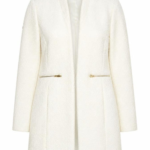 Mango Women's Ivory Jacket XS with Zipped Pockets