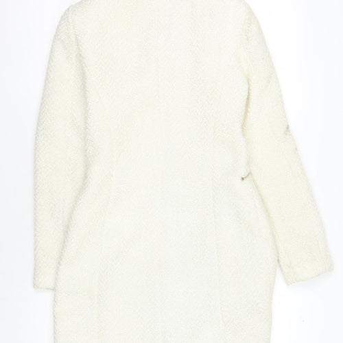 Mango Women's Ivory Jacket XS with Zipped Pockets