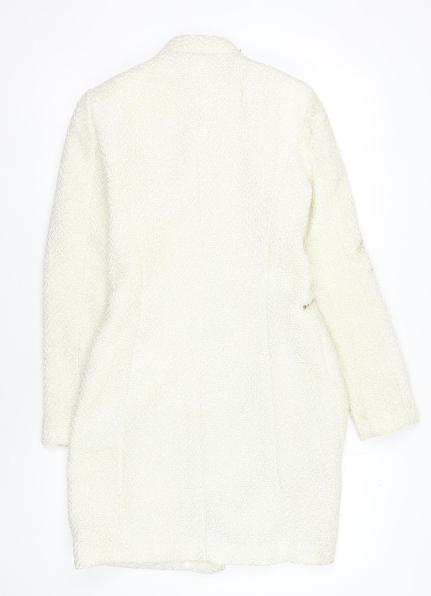 Mango Women's Ivory Jacket XS with Zipped Pockets
