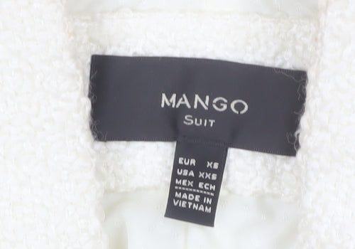 Mango Women's Ivory Jacket XS with Zipped Pockets