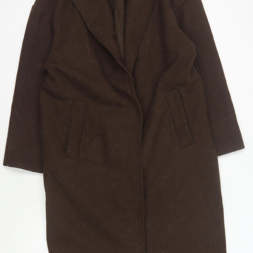 Bershka Men's Brown Long Coat Size L