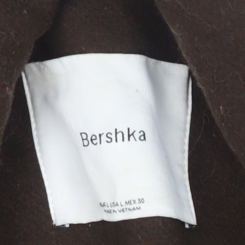 Bershka Men's Brown Long Coat Size L