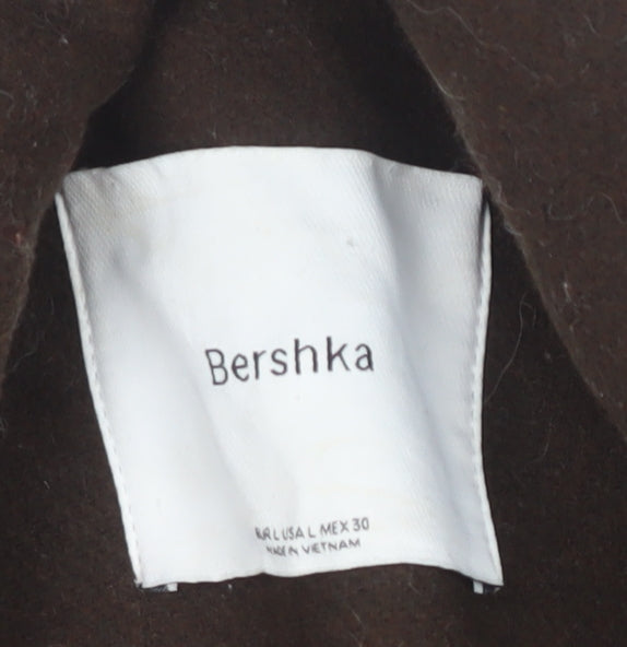 Bershka Men's Brown Long Coat Size L