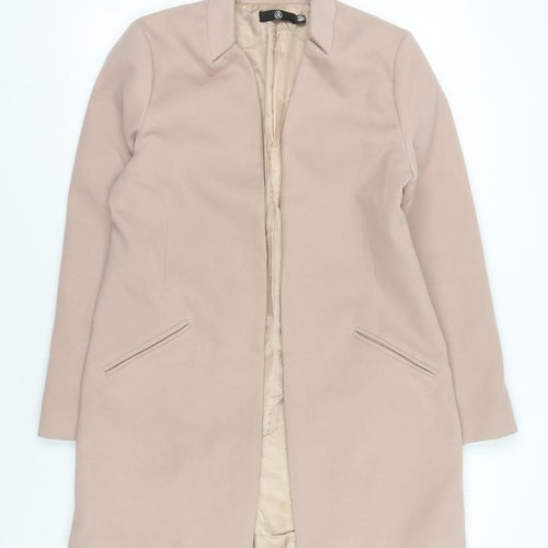Missguided Beige Women's Zipped Coat, Size 10