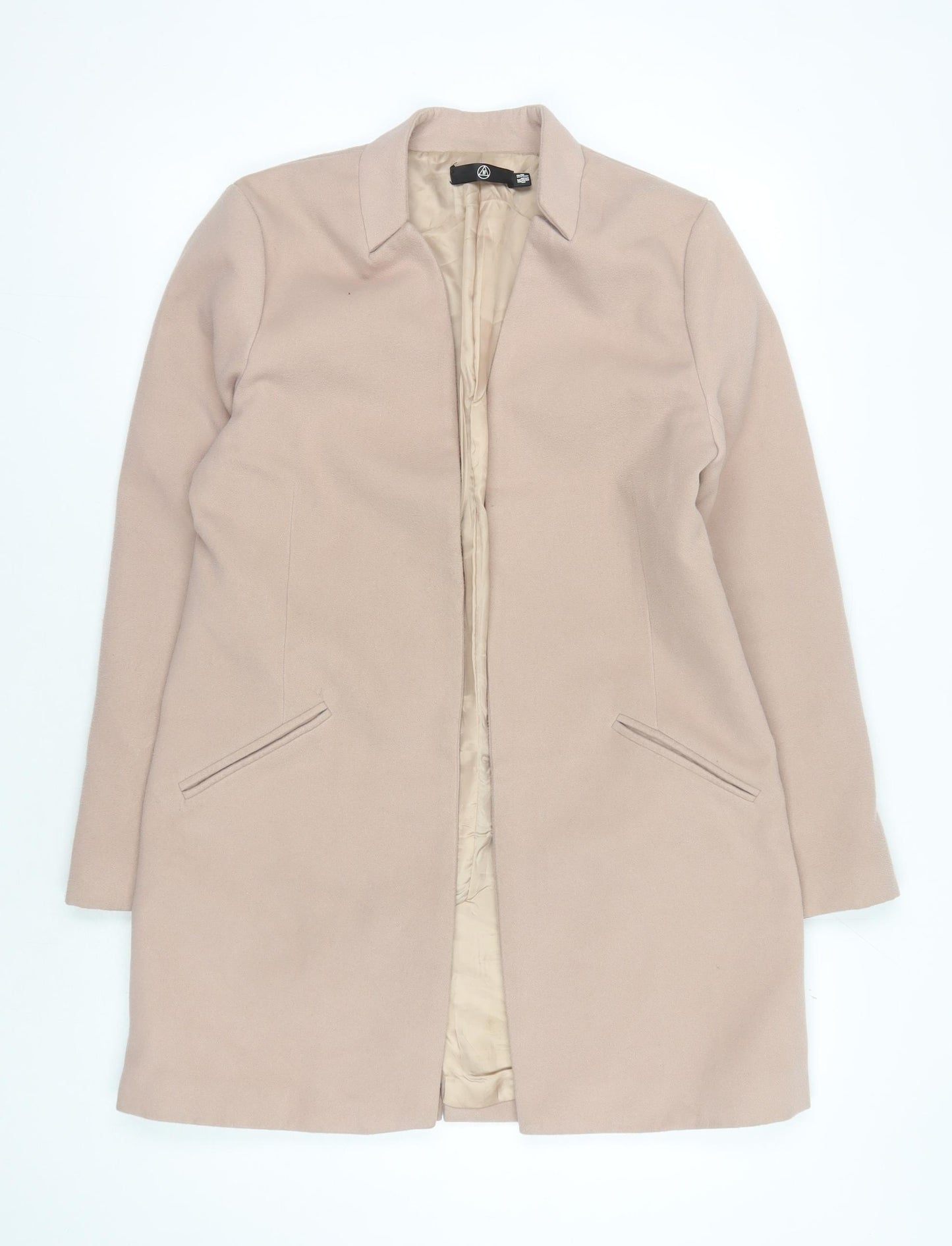 Missguided Beige Women's Zipped Coat, Size 10