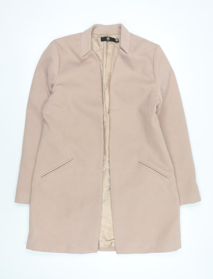 Missguided Beige Women's Zipped Coat, Size 10