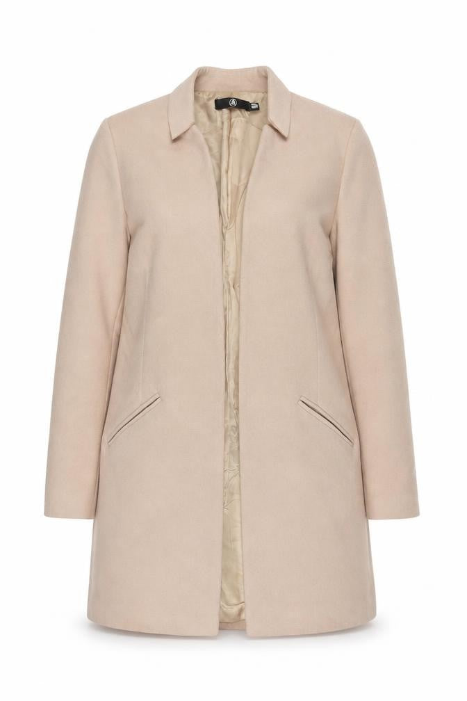 Missguided Beige Women's Zipped Coat, Size 10