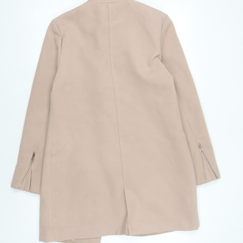 Missguided Beige Women's Zipped Coat, Size 10