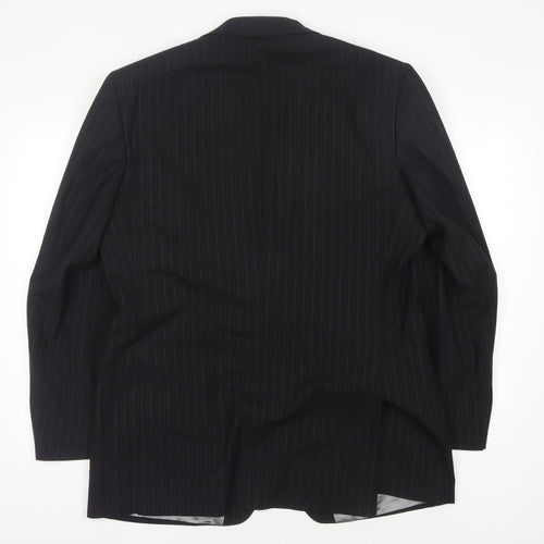Stvdio Jeff Banks Men's Black Pinstripe Blazer, 42 Regular