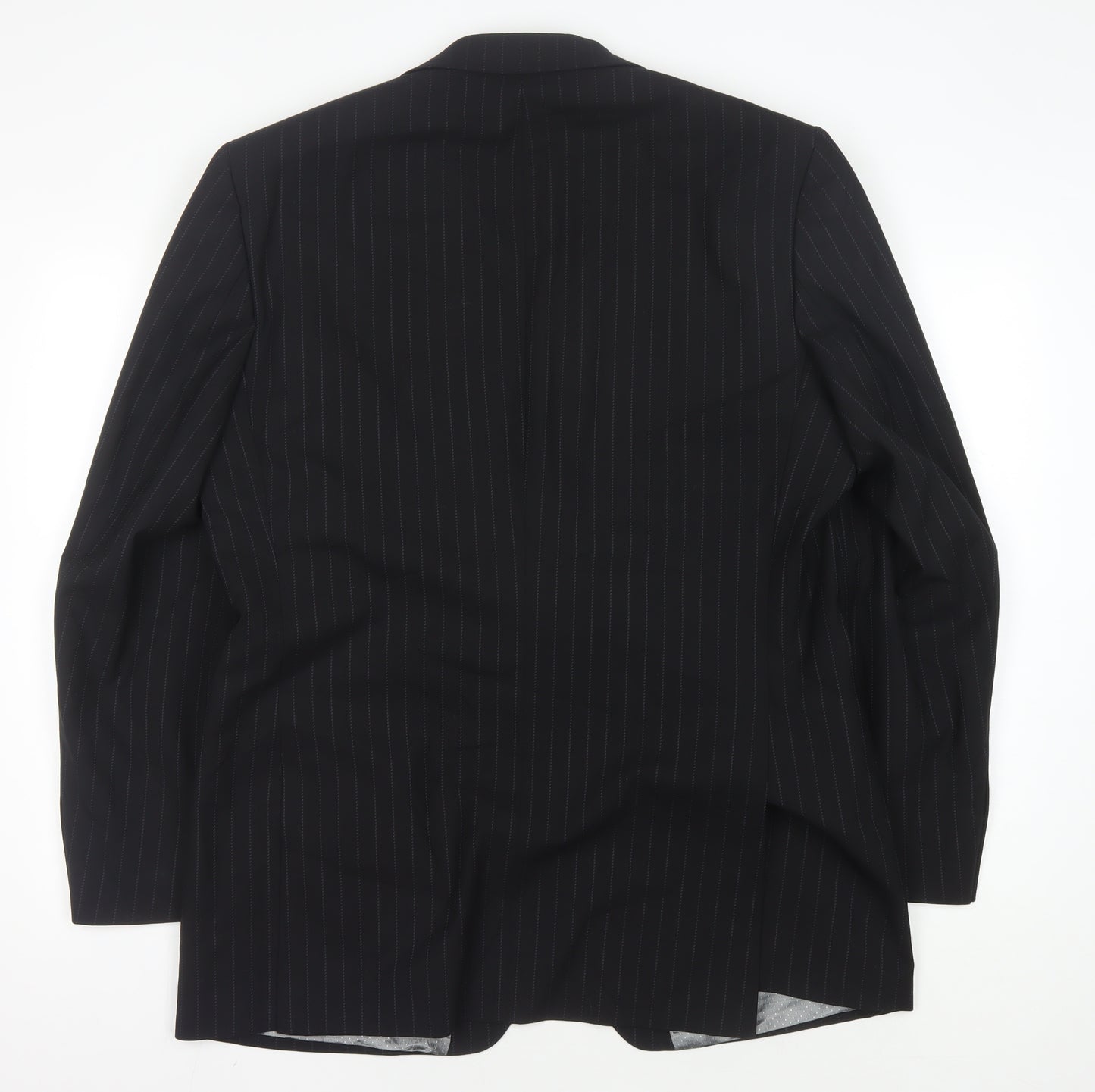 Stvdio Jeff Banks Men's Black Pinstripe Blazer, 42 Regular