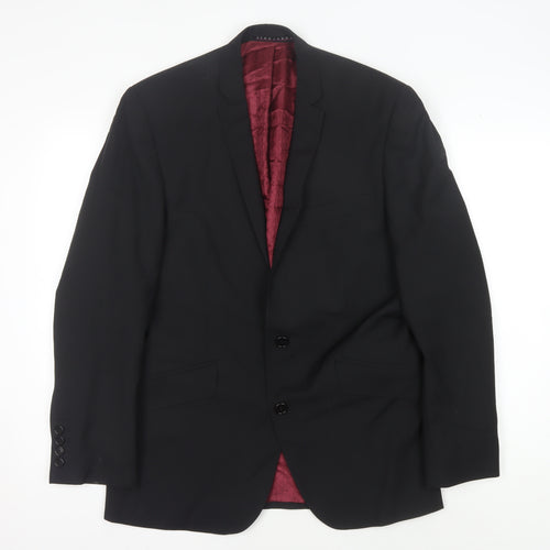 Alexandre Savile Row Men's Black Wool Blazer, Size 40R