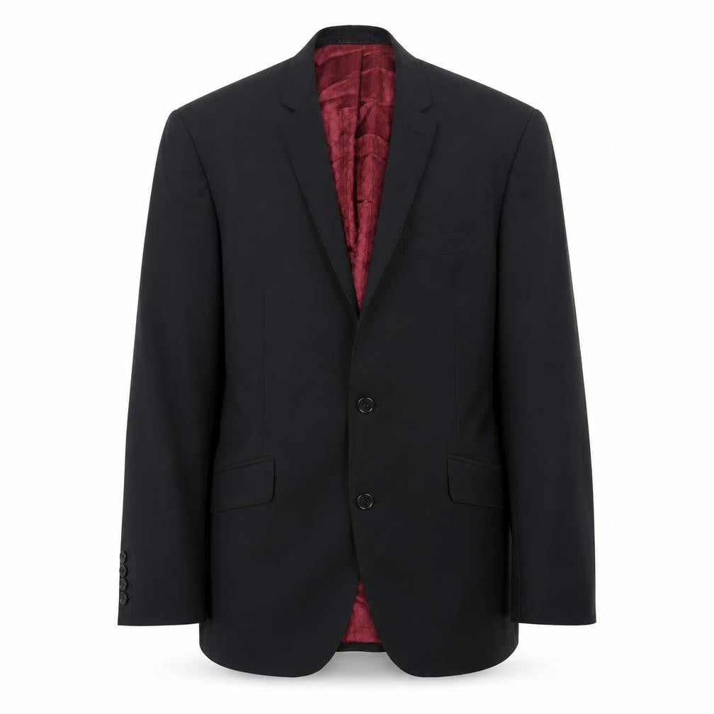 Front view of Alexandre Savile Row Men's Black Wool Blazer, size 40R