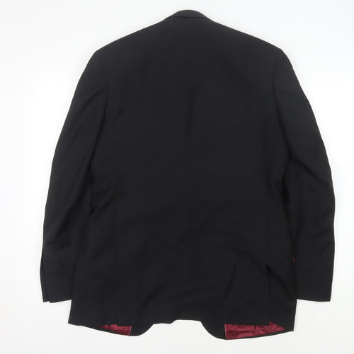 Alexandre Savile Row Men's Black Wool Blazer, Size 40R