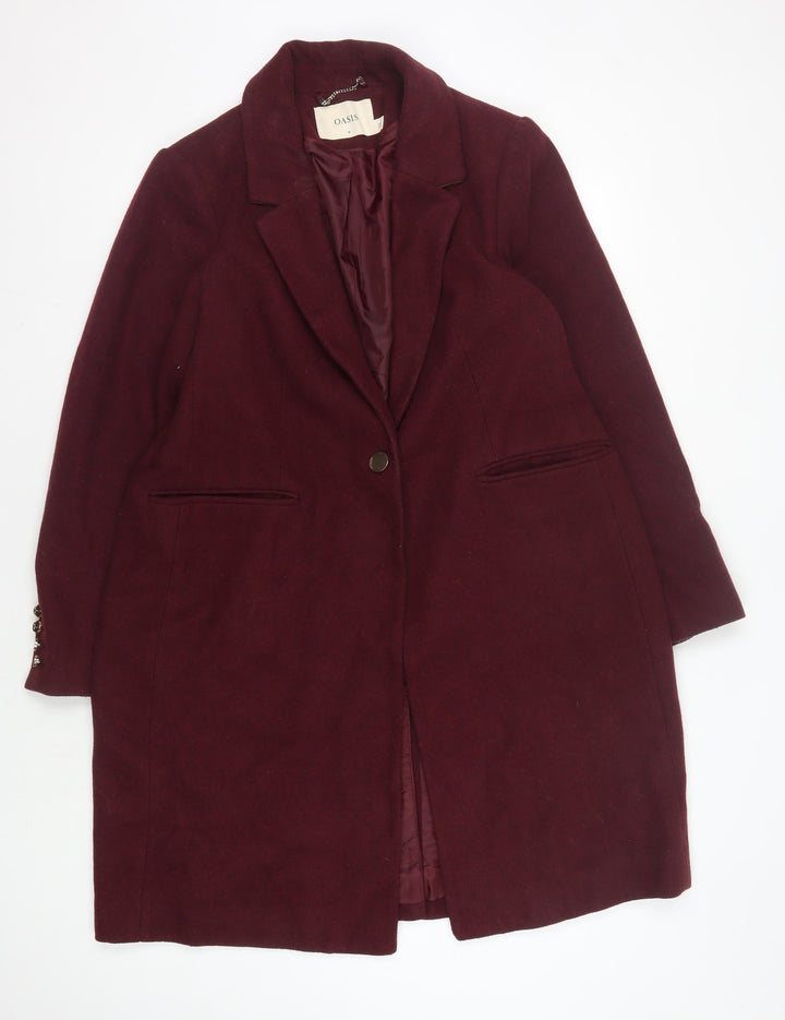 Oasis Women's Red Wool Blazer Size 16 Winter Jacket