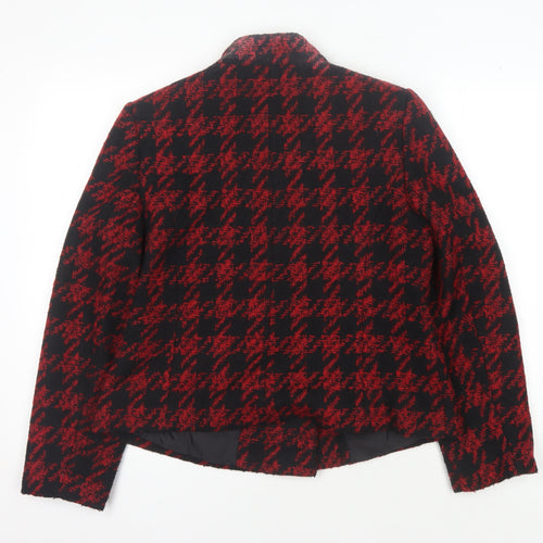 Isle Women's Black Red Houndstooth Jacket Size 10