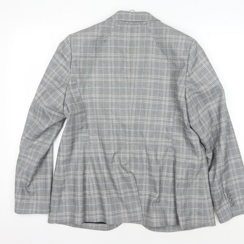 Marks and Spencer Women's Grey Check Blazer, Size 16
