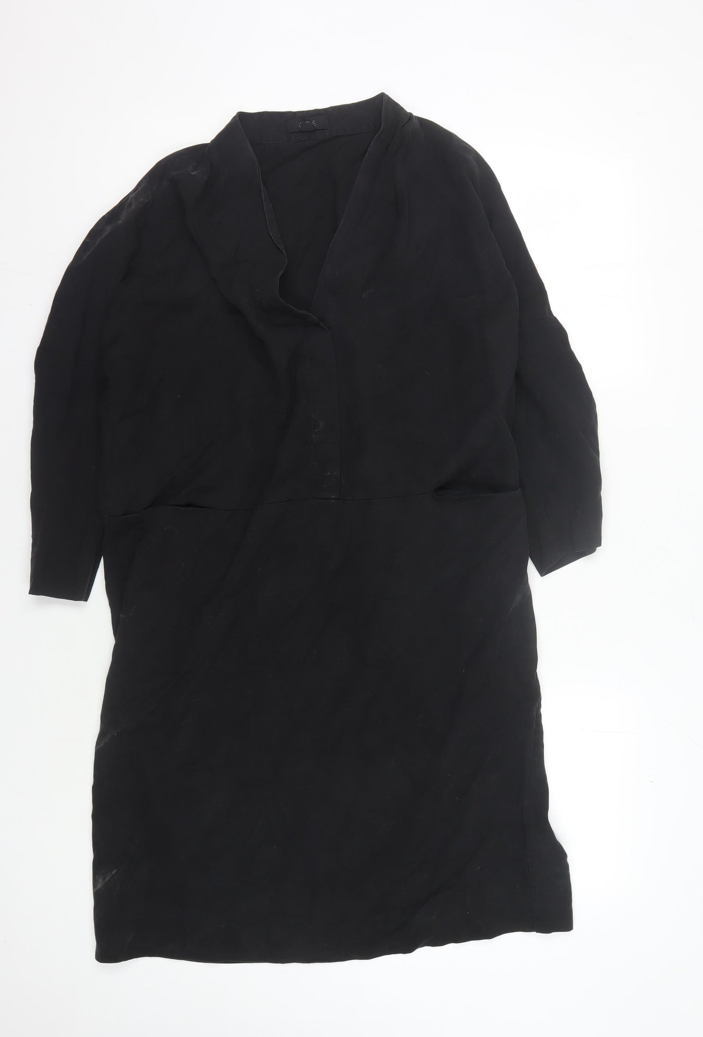COS Black Lyocell Dress, Size 14, Women's