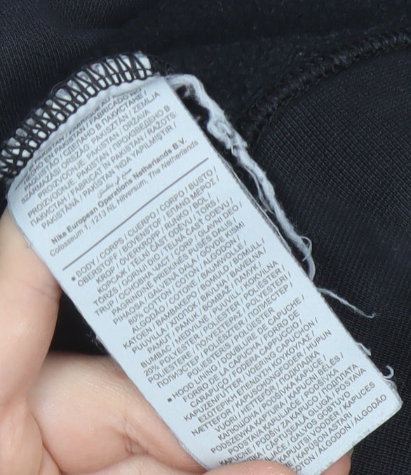 Nike Men's Black Medium Pullover Hoodie with Logo