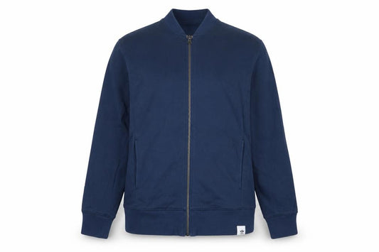 Front view of Adidas Women's Blue Track Jacket, size 12