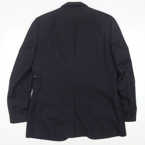 Austin Reed Men's Blue Striped Blazer, 42R, Wool