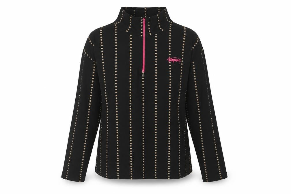 Front view of Trespass Women's Black Polka Dot Pullover Sweatshirt M