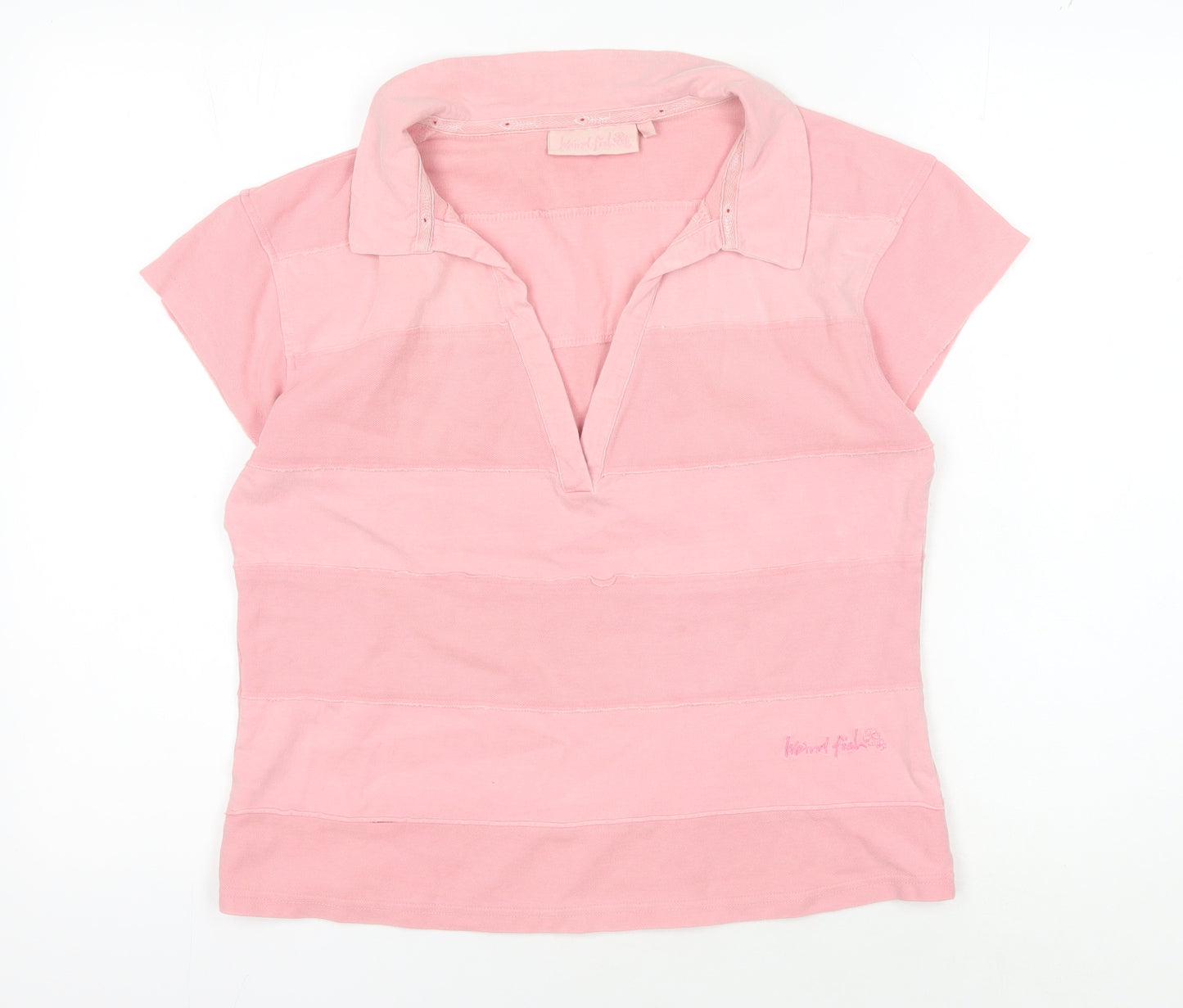 Weird Fish Women's Pink Polo Shirt, Short Sleeves