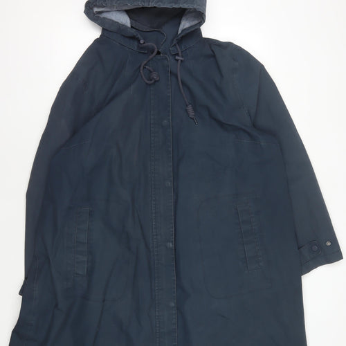 Seasalt Cornwall Women's Blue Hooded Rain Coat Size 24
