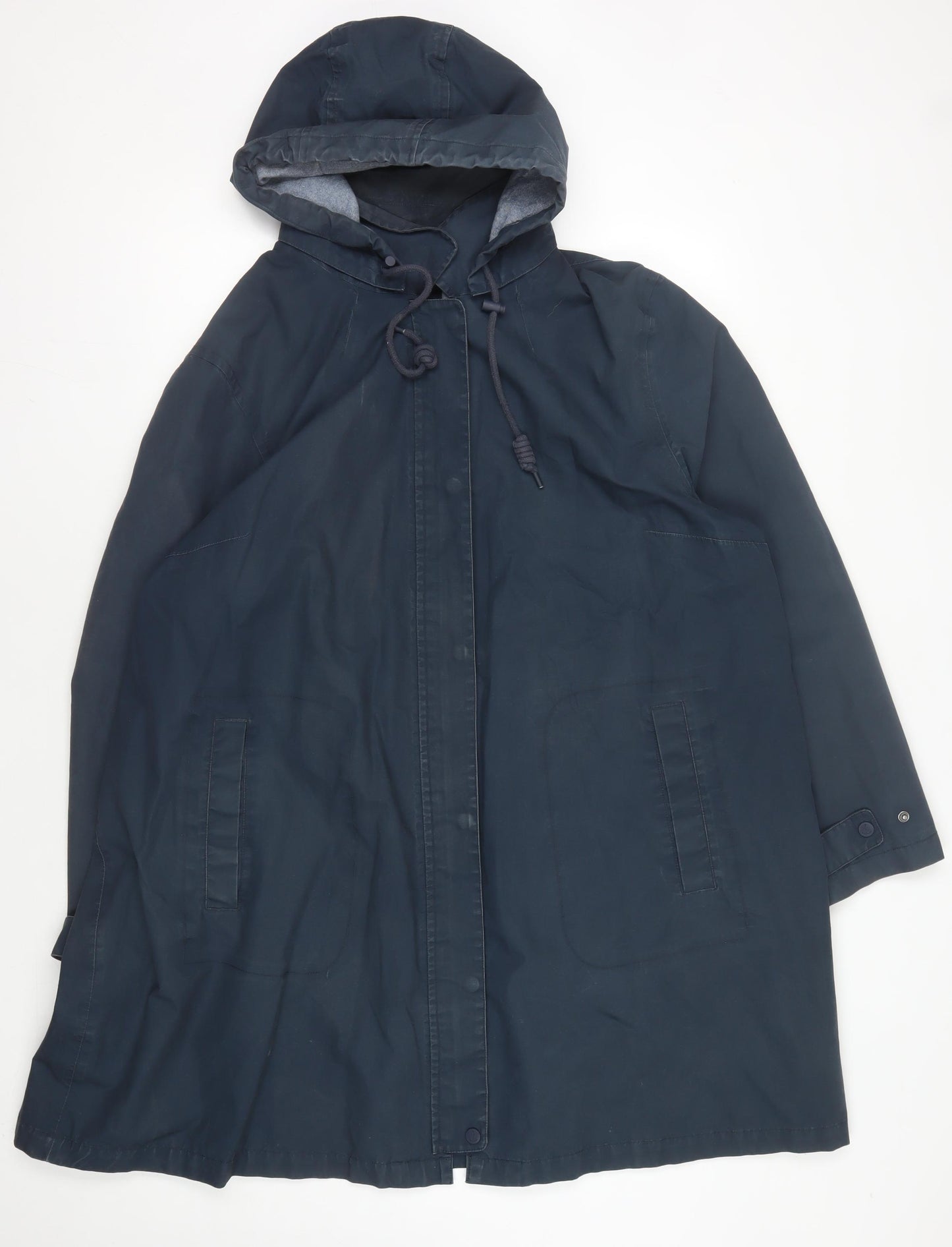 Seasalt Cornwall Women's Blue Hooded Rain Coat Size 24