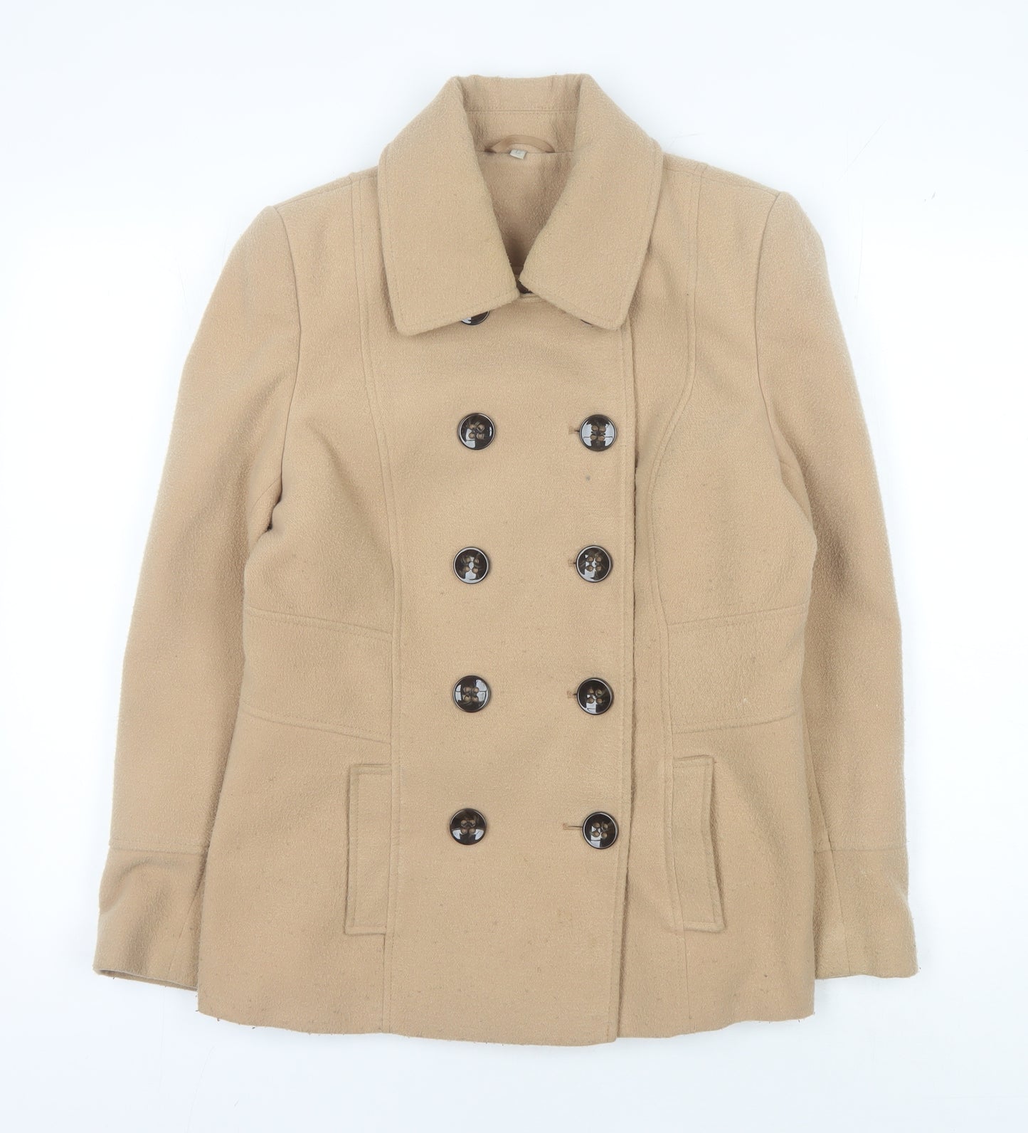 Isle Beige Women's Pea Coat - Size 12 Classic Style