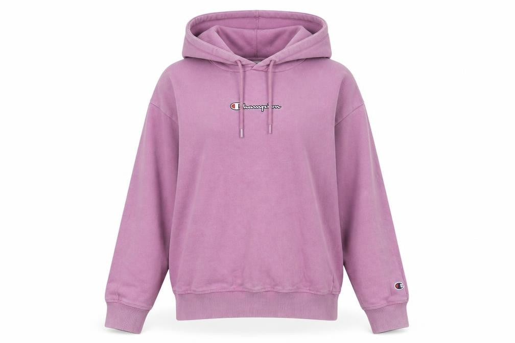 Front view of Champion unisex purple hoodie medium pullover