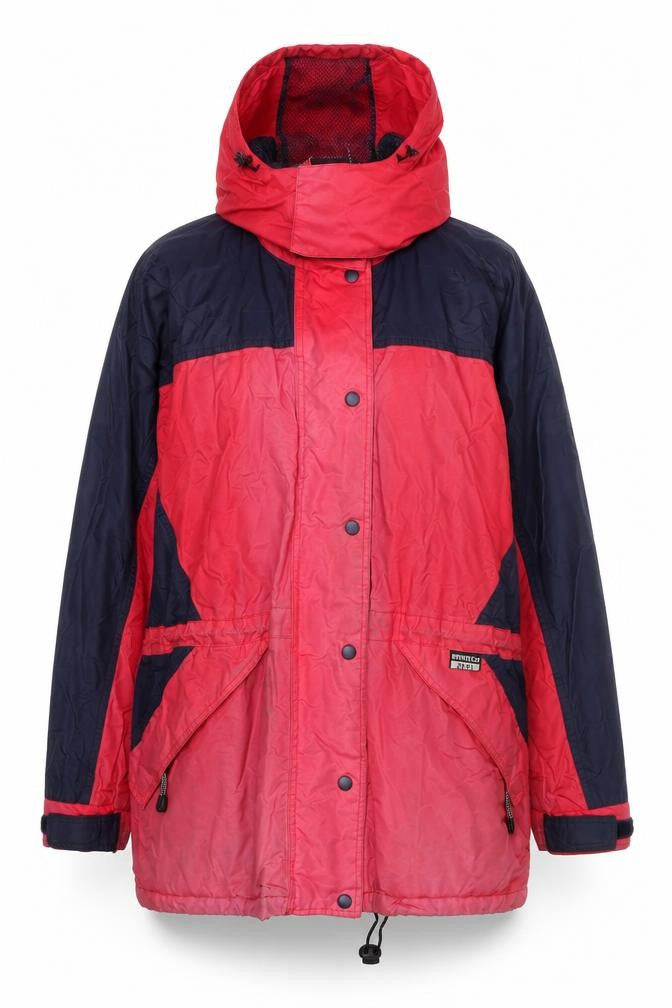 Front view of Eleven Women's Red Blue Windbreaker Jacket, size 14