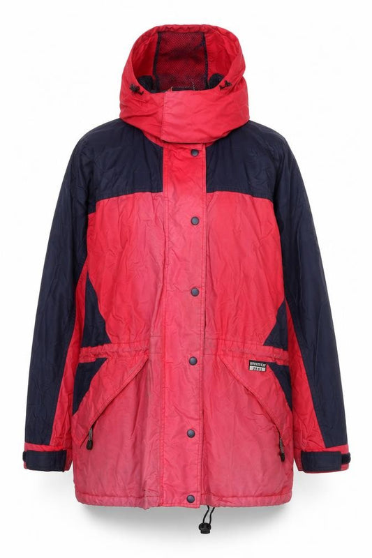 Front view of Eleven Women's Red Blue Windbreaker Jacket, size 14